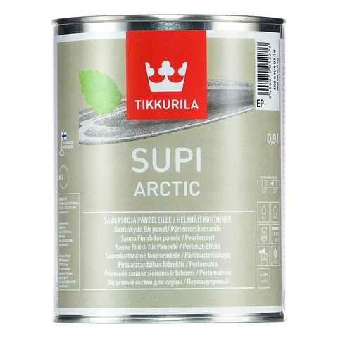 Перламутровый Защитный состав Tikkurila Супи Арктик для защиты бани (Финляндия)