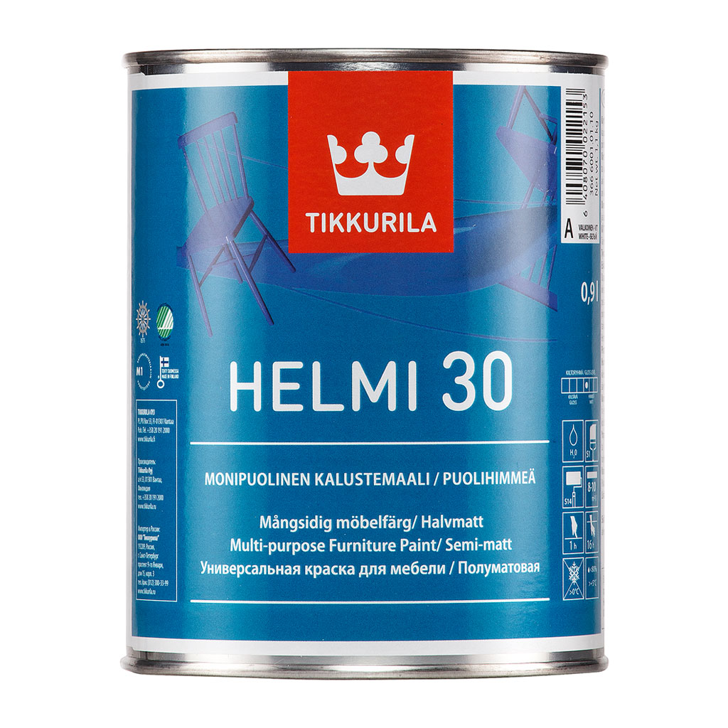 Краска Tikkurila Хелми 30 полуматовая для дерева и металла (Финляндия)