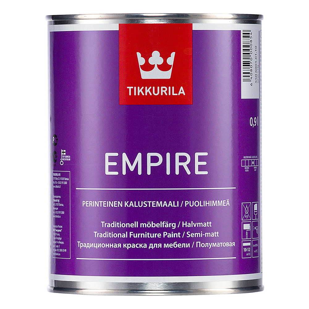 Краска Tikkurila Эмпире полуматовая для дерева и металла (Финляндия)