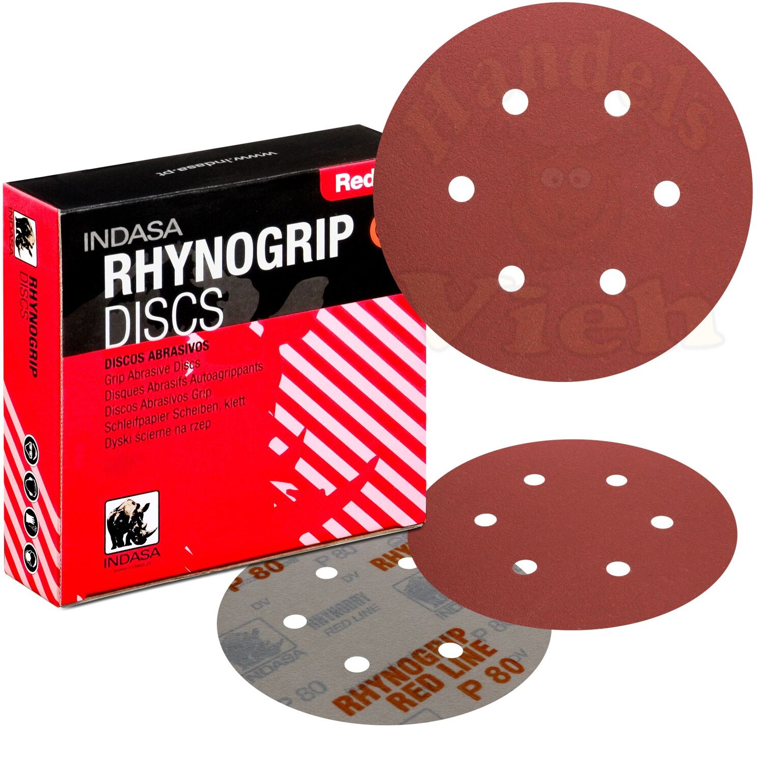 Наждачная бумага INDASA RG RL круг 6 отверстий 150мм Р2000 (Португалия)